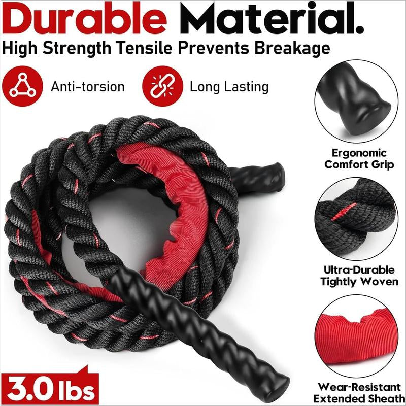 Jump Rope, 3Lb 4Lb 5Lb Weighted Jump Rope for Fitness, 9.8Ft Heavy Exercise Jumping Ropes, Adult Skipping Rope for Men Women Improve Strength,Building Muscle,Boxing,Home Workout Equipment,Gym Gift
