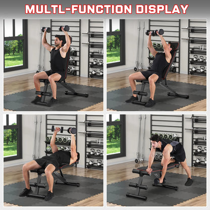 9 Positions Adjustable Weight Bench,Foldable Workout Bench Olympic Weight Bench Press for Home Gym Full Body Strength Training,Support up to 800Lbs