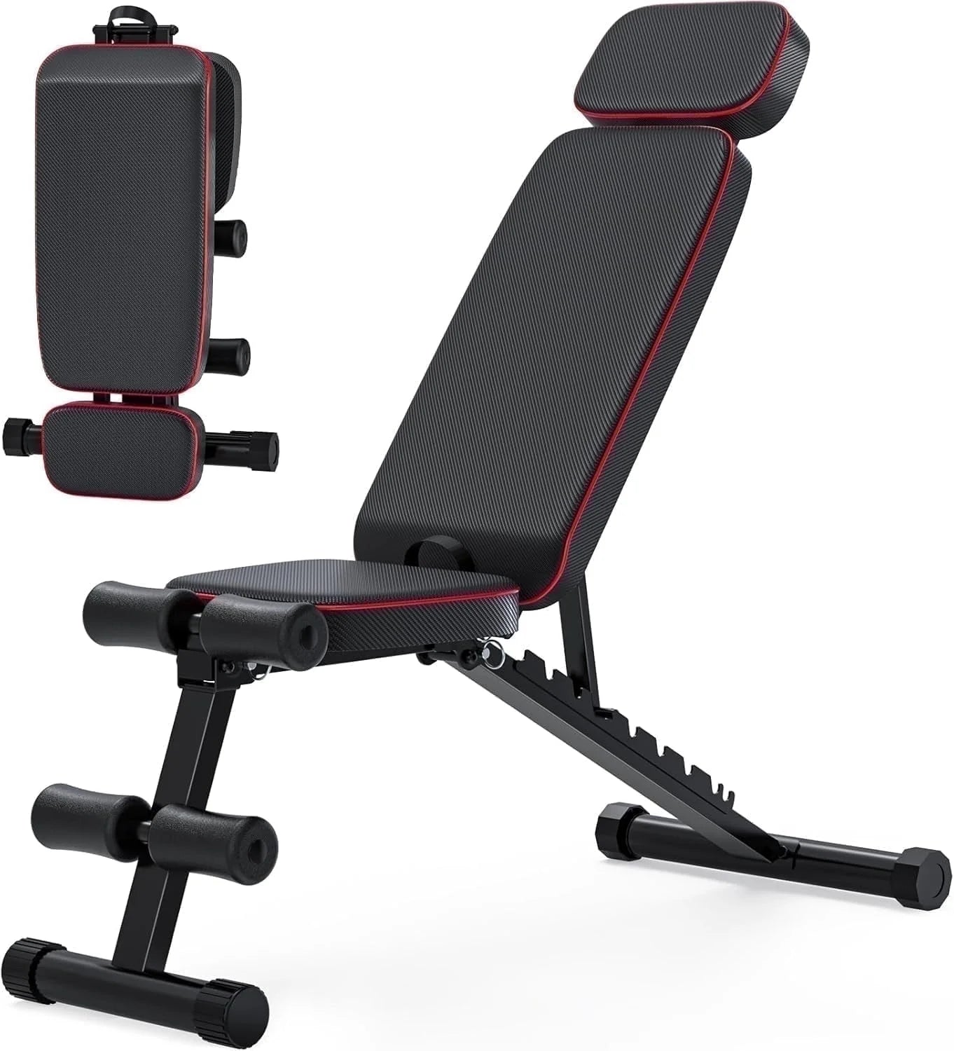 9 Positions Adjustable Weight Bench,Foldable Workout Bench Olympic Weight Bench Press for Home Gym Full Body Strength Training,Support up to 800Lbs