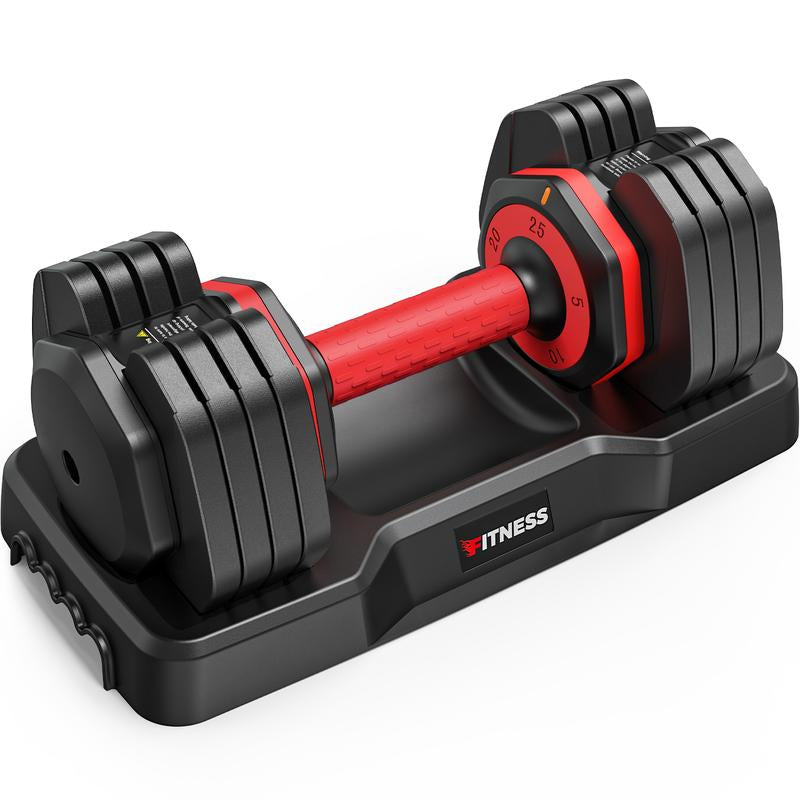 Bearbro Adjustable Dumbbells Set, 1-Sec Adjustable Weights Dumbbells Set, 5 in 1 Free Adjustable Dumbbell Set with Anti-Slip Texture Handle, Weight Set for Home Gym Suit Both Men and Women