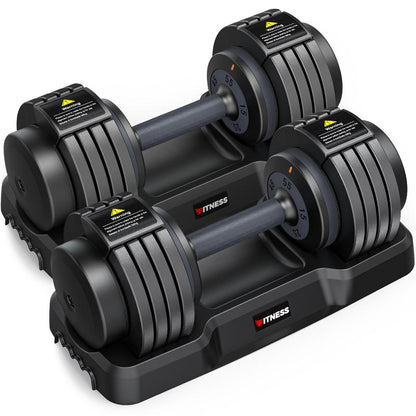 Bearbro Adjustable Dumbbells Set, 1-Sec Adjustable Weights Dumbbells Set, 5 in 1 Free Adjustable Dumbbell Set with Anti-Slip Texture Handle, Weight Set for Home Gym Suit Both Men and Women