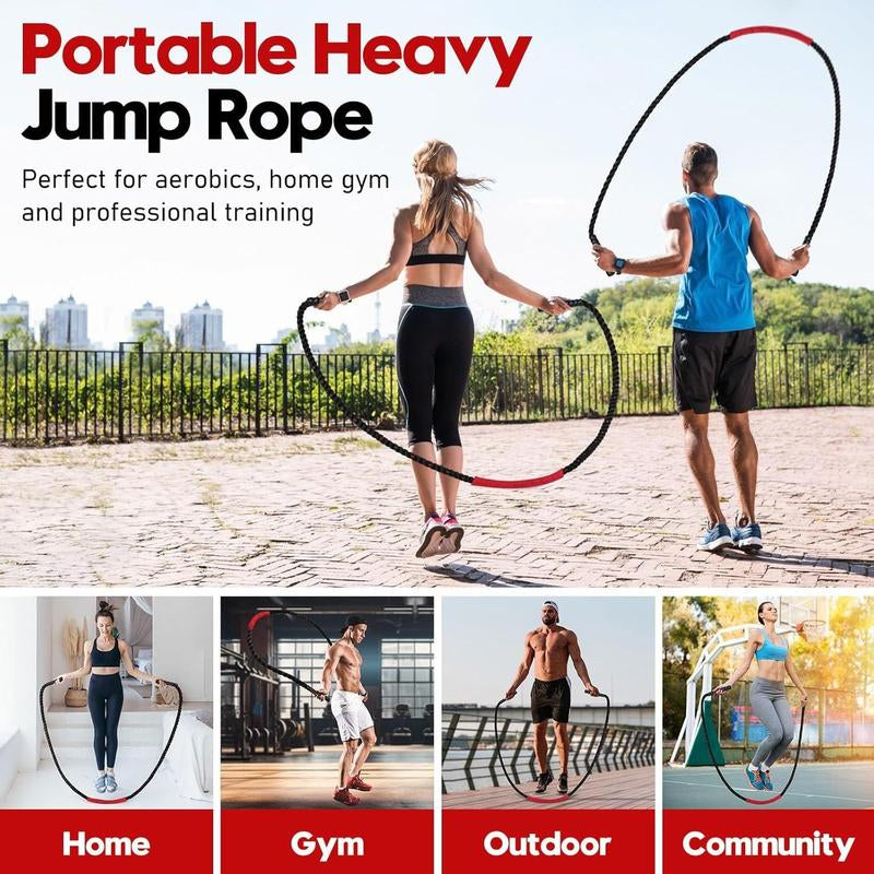 Jump Rope, 3Lb 4Lb 5Lb Weighted Jump Rope for Fitness, 9.8Ft Heavy Exercise Jumping Ropes, Adult Skipping Rope for Men Women Improve Strength,Building Muscle,Boxing,Home Workout Equipment,Gym Gift